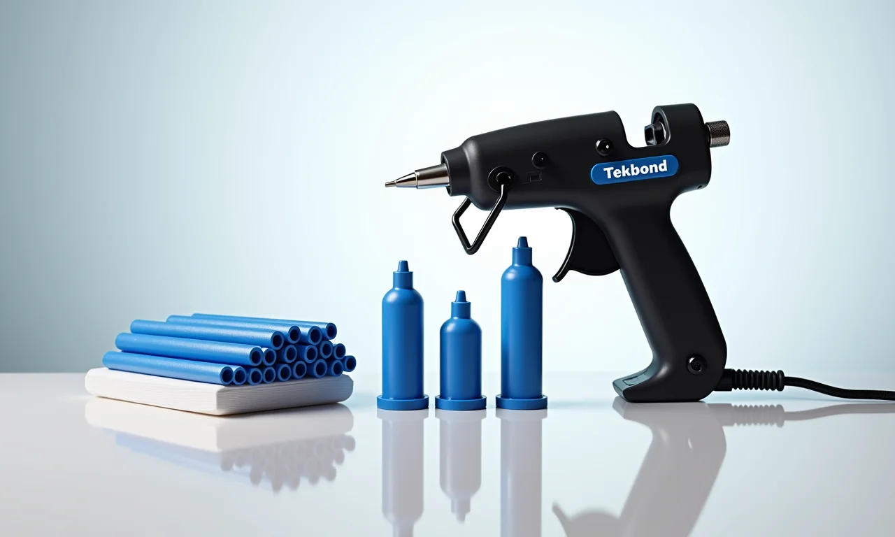 Colas quentes e bastões de cola da Tekbond para artesanato.