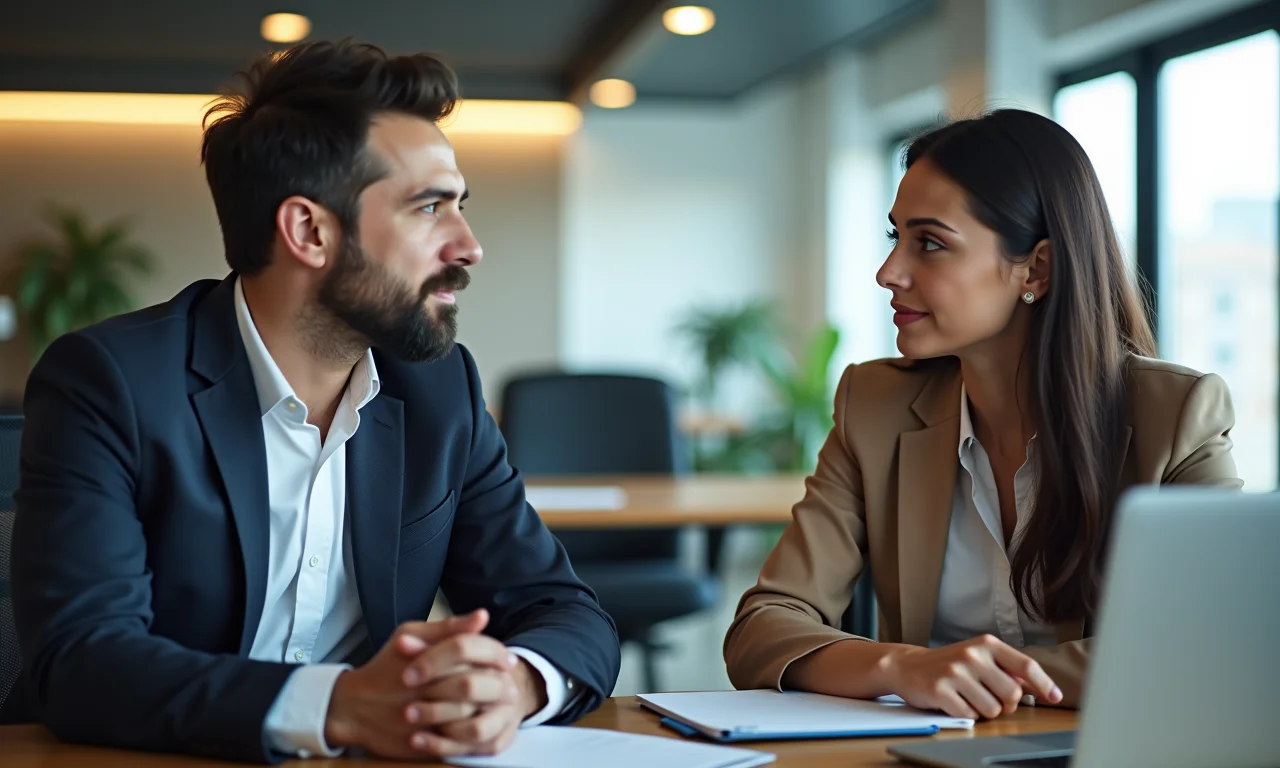 Colegas ouvindo opiniões alheias em discussão.
