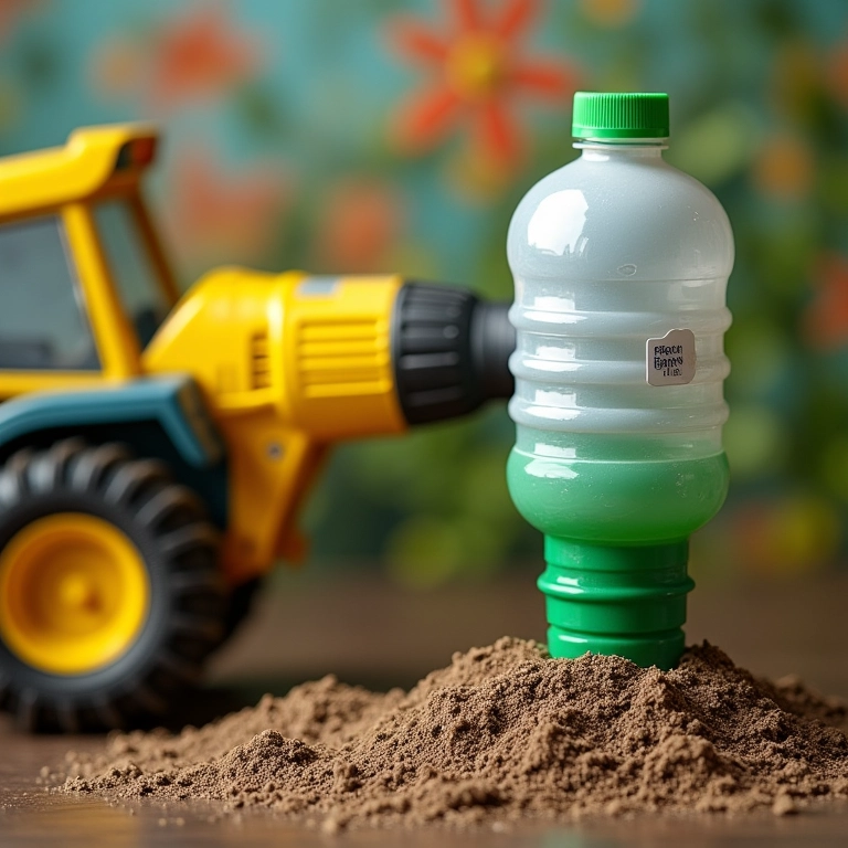 Coletor de pó feito com garrafa PET reciclada acoplado à furadeira.