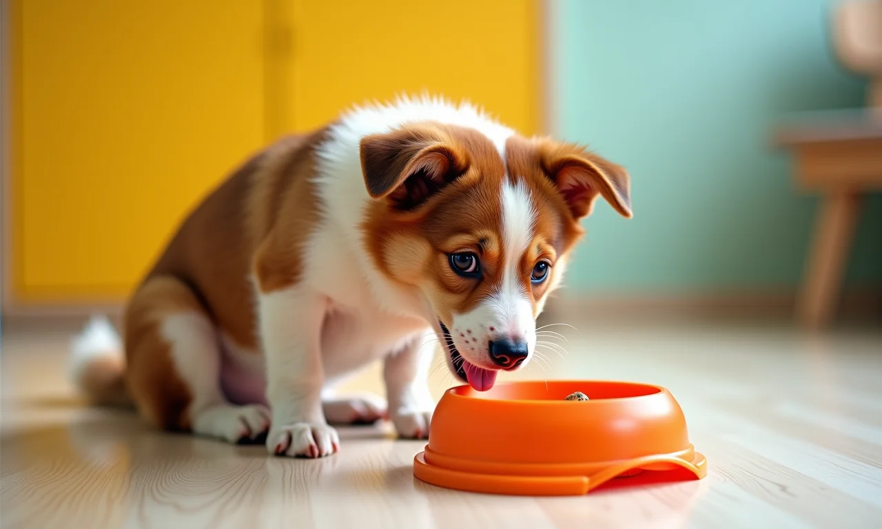Comedouro interativo para cães, com cores vibrantes.