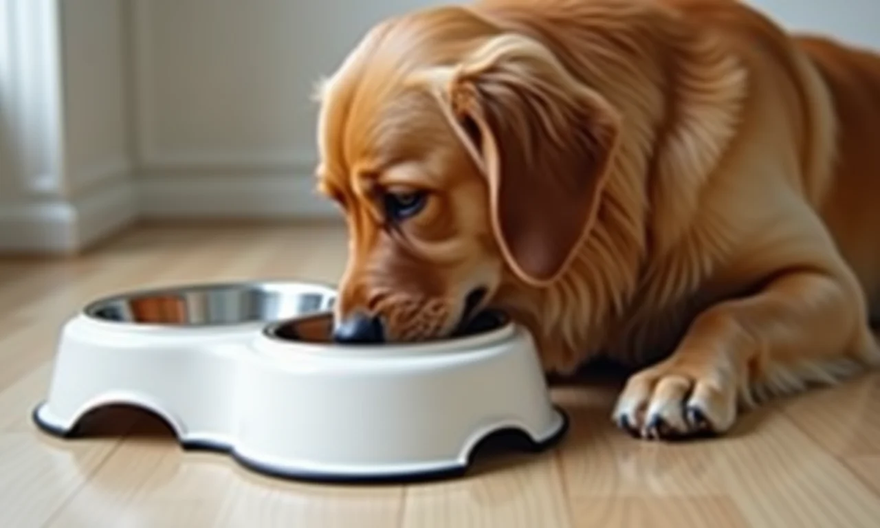 Comedouro lento com compartimentos para cães ansiosos.