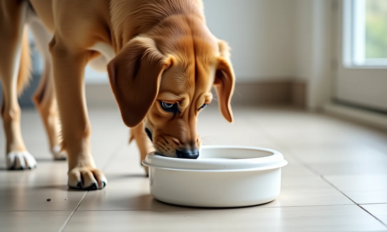 Comedouro resistente feito com cano de PVC para cães.