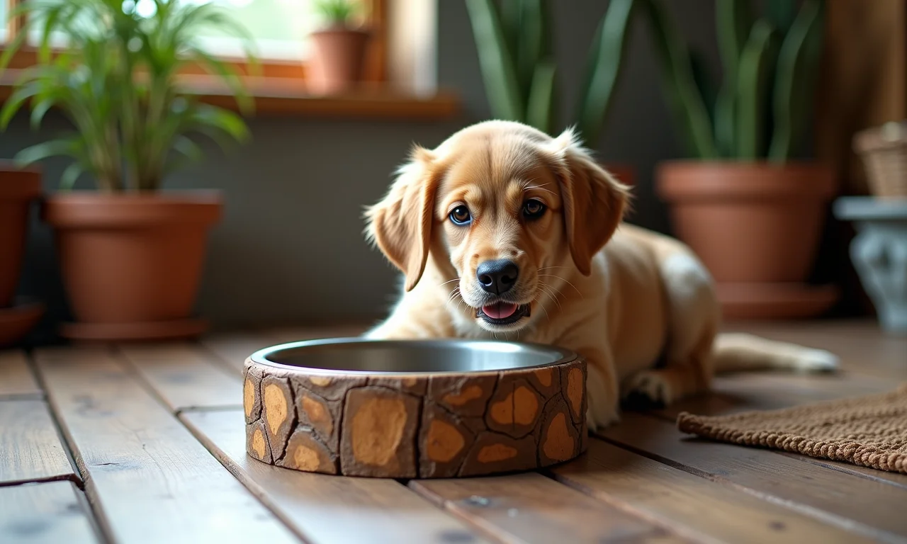 Comedouros para cães feitos com materiais reciclados.