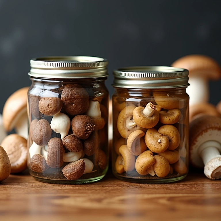 Comparação entre cogumelos frescos e enlatados para molho madeira.