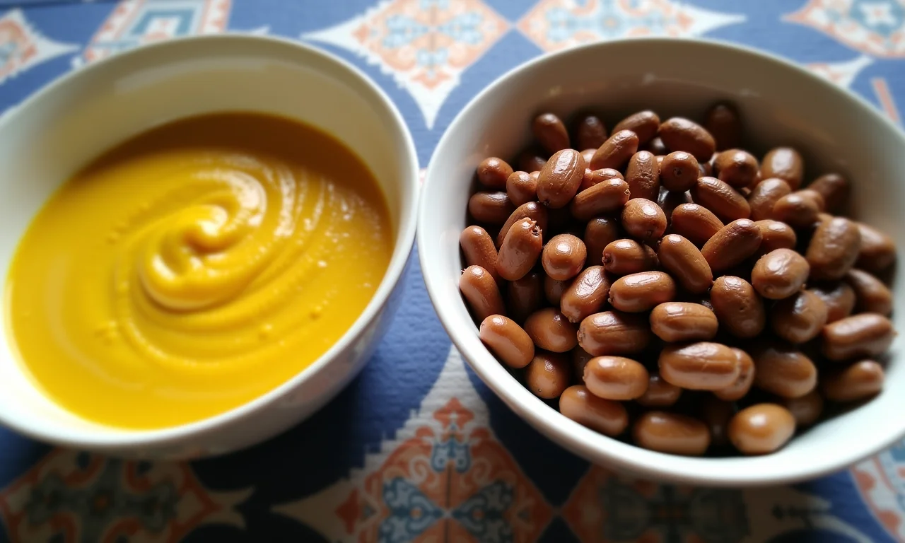 Comparação visual entre curau e canjica.