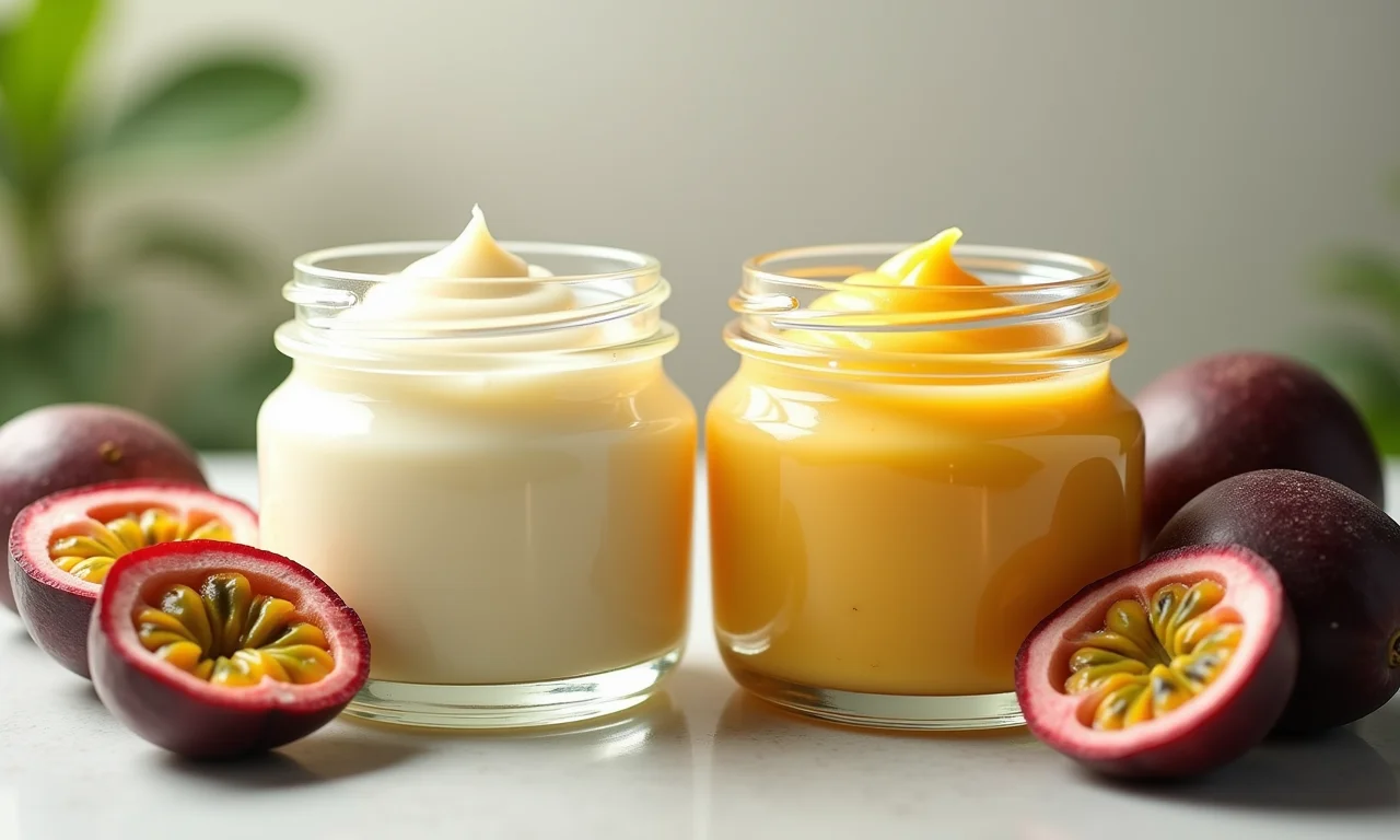 Comparativo de creme de leite para creme de maracujá.