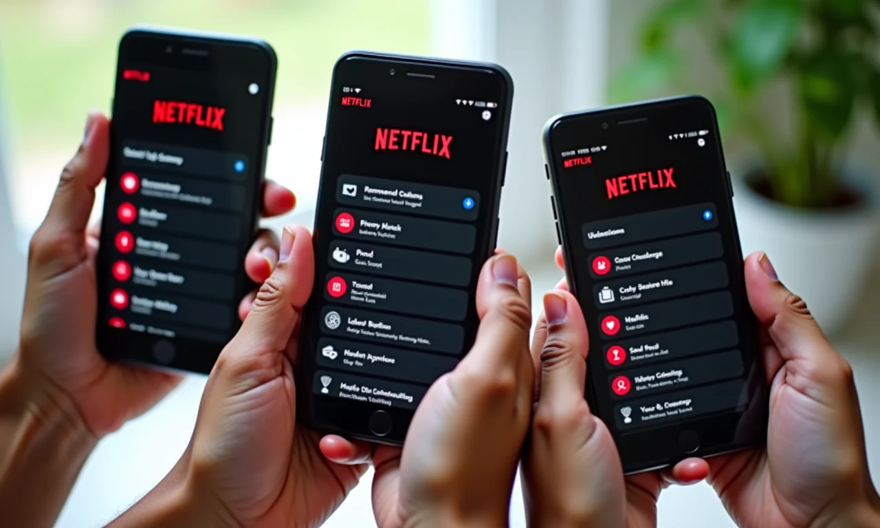 Comparativo de planos da Netflix em diversos smartphones.