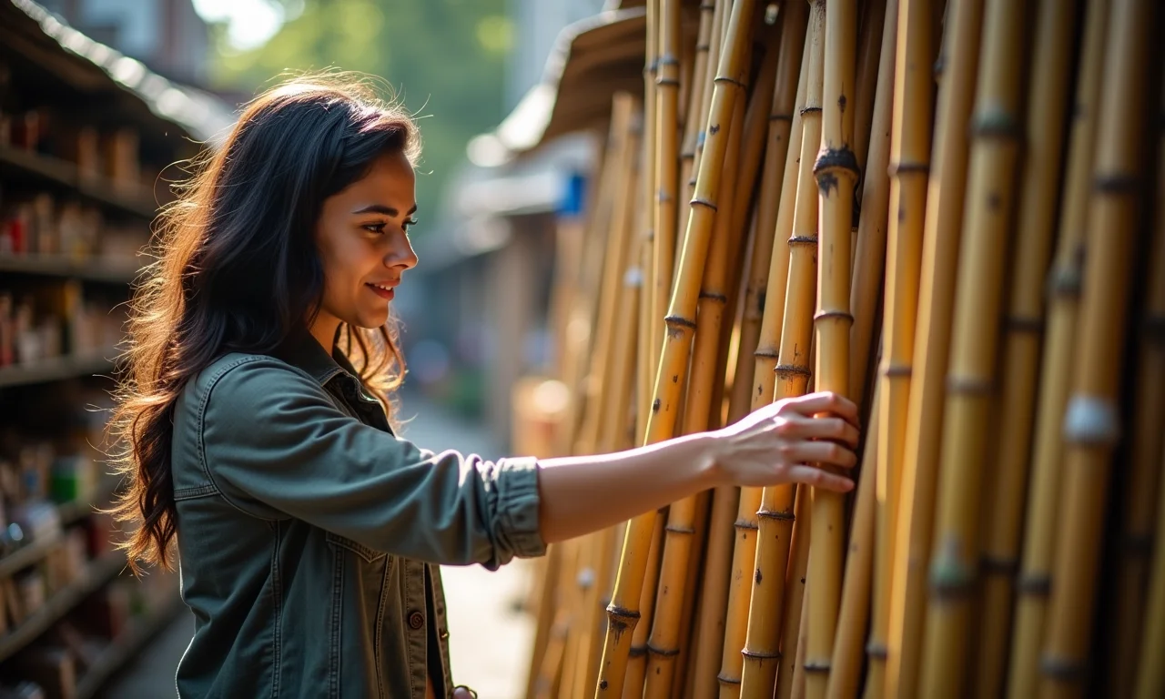 Comprando bambu de qualidade.
