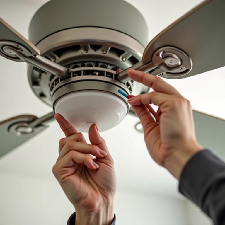 Conectando os fios do ventilador de teto