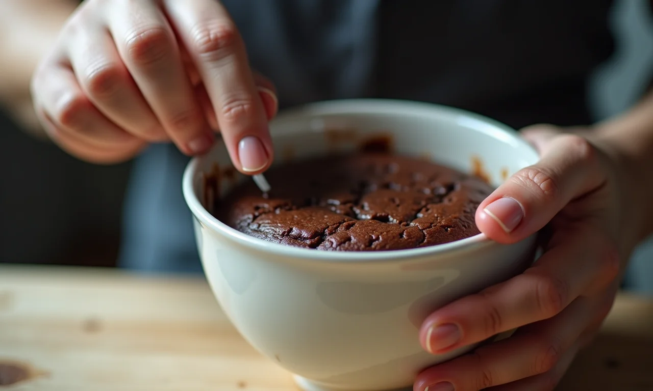 Confeiteiro(a) untando uma caneca para brownie para evitar que grude.