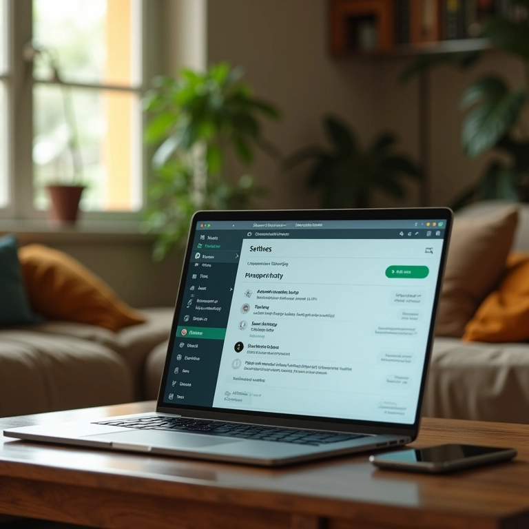 Configurações de privacidade no WhatsApp Web.