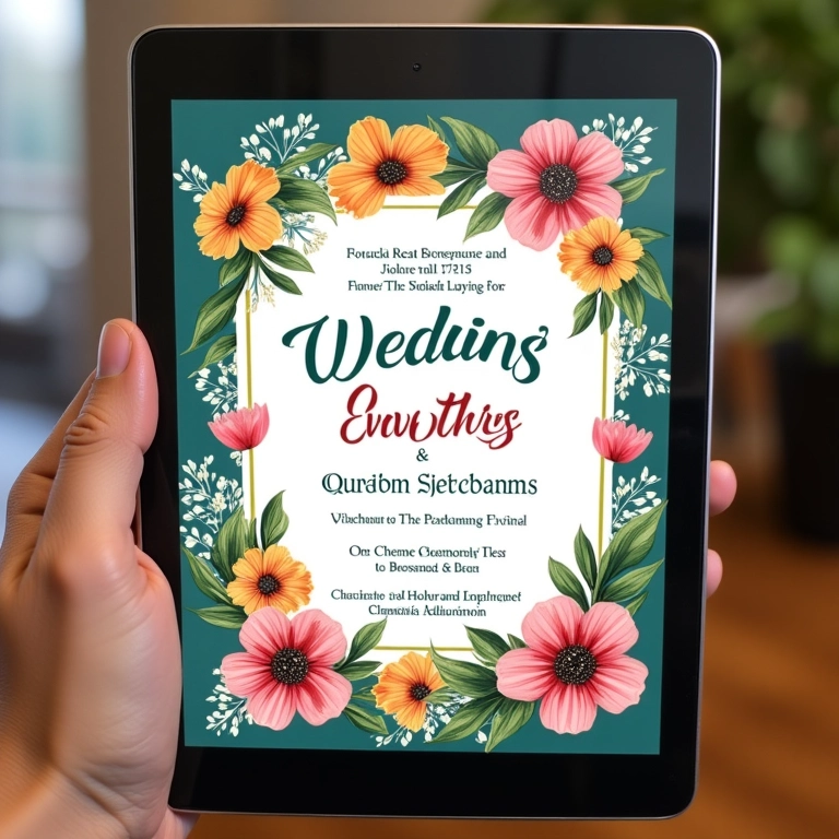 Convites digitais práticos e sustentáveis para casamento.