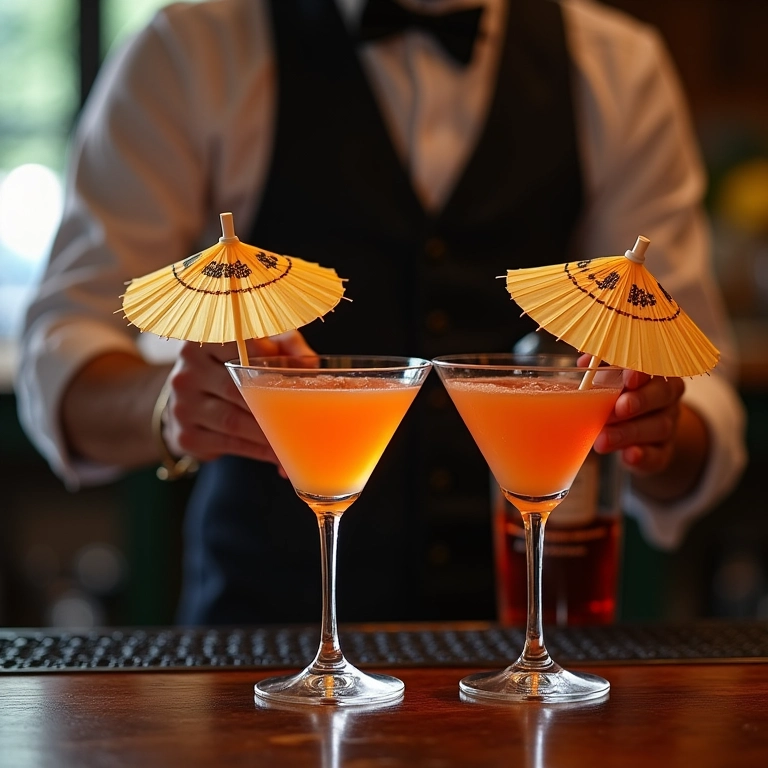 Coquetéis sofisticados com mini guarda-chuvas.