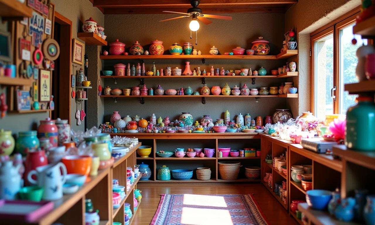 Cores e materiais vibrantes no Ateliê da Criança.