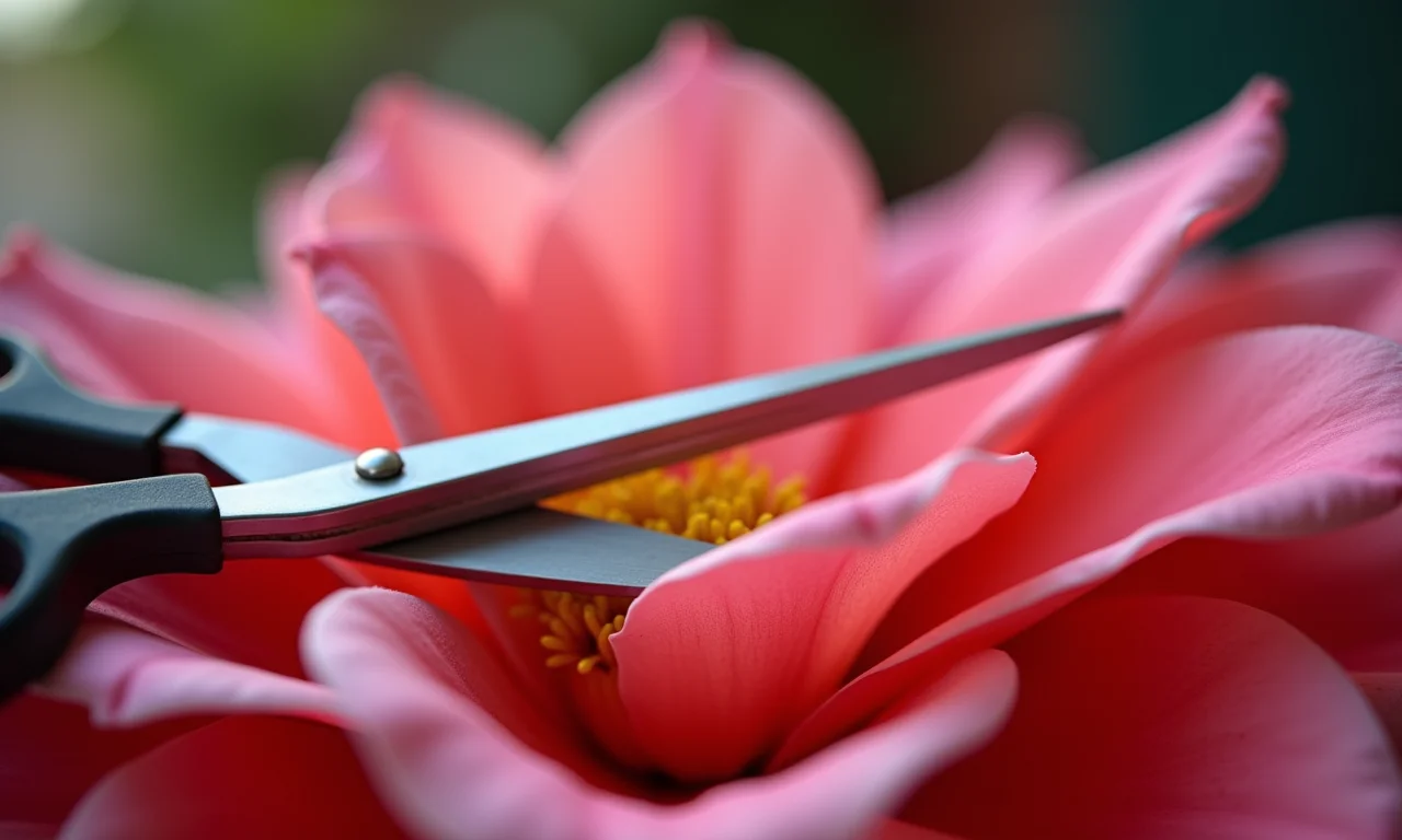 Cortando as pétalas com precisão para um acabamento impecável.