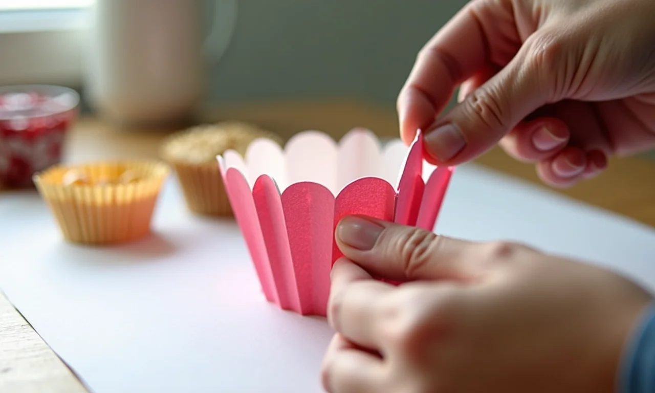 Cortando o papel para forminhas sem estragar.