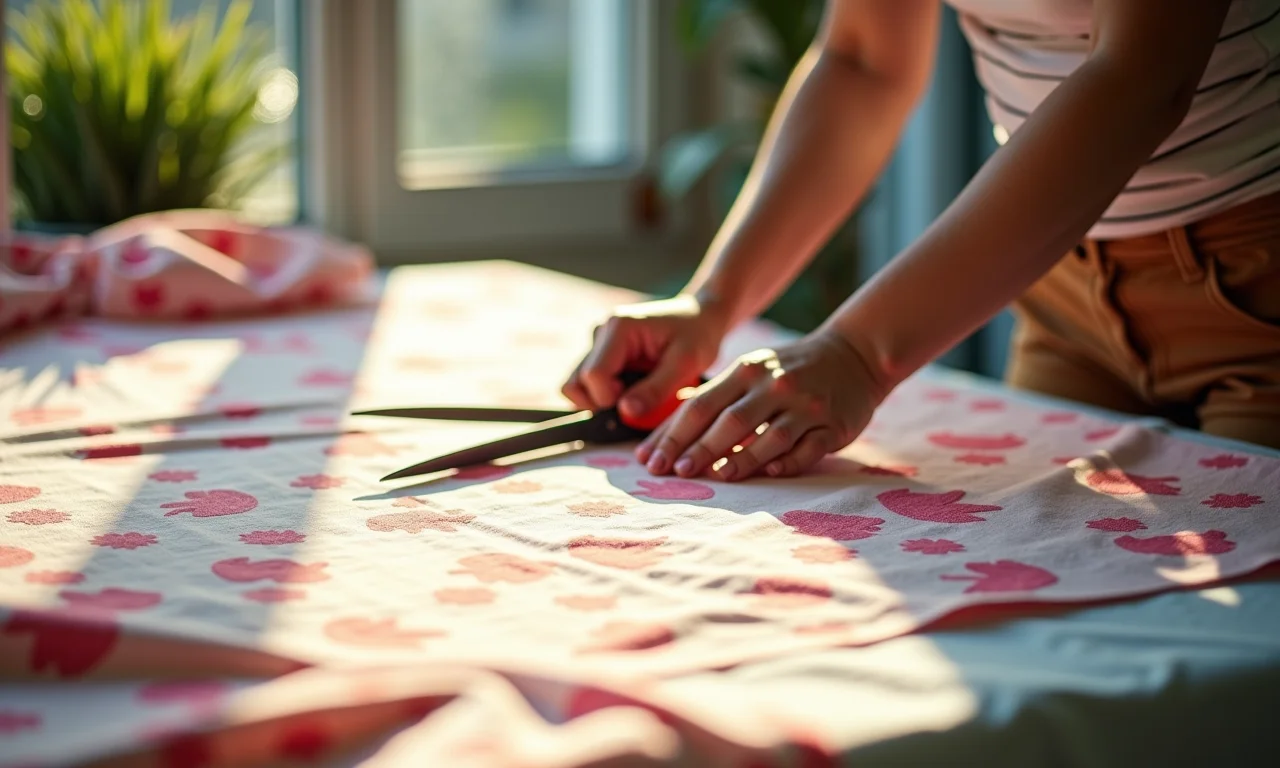 Cortando o tecido no formato correto para a cúpula.
