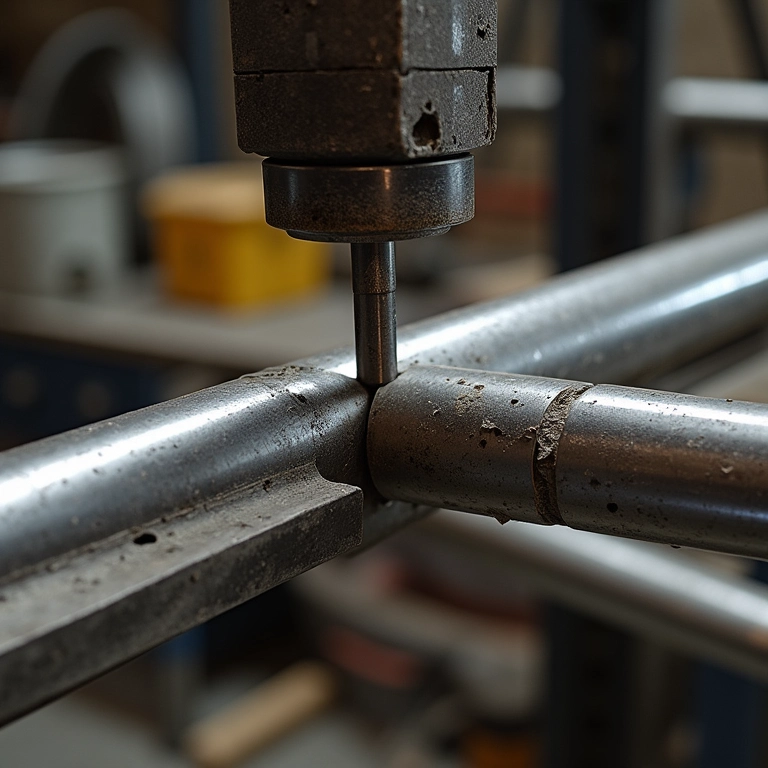 Corte e preparação das peças para o cavalete de moto.