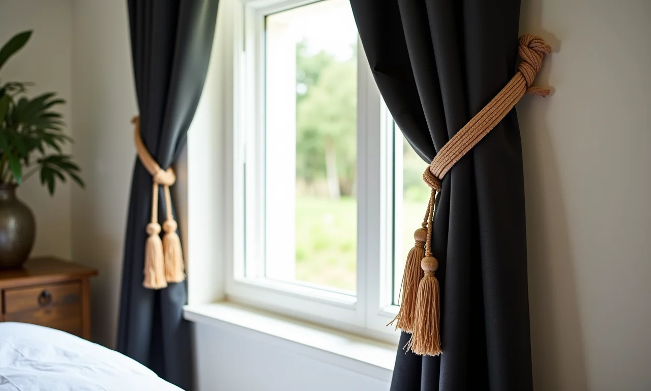 Cortina blecaute charmosa com detalhes decorativos.