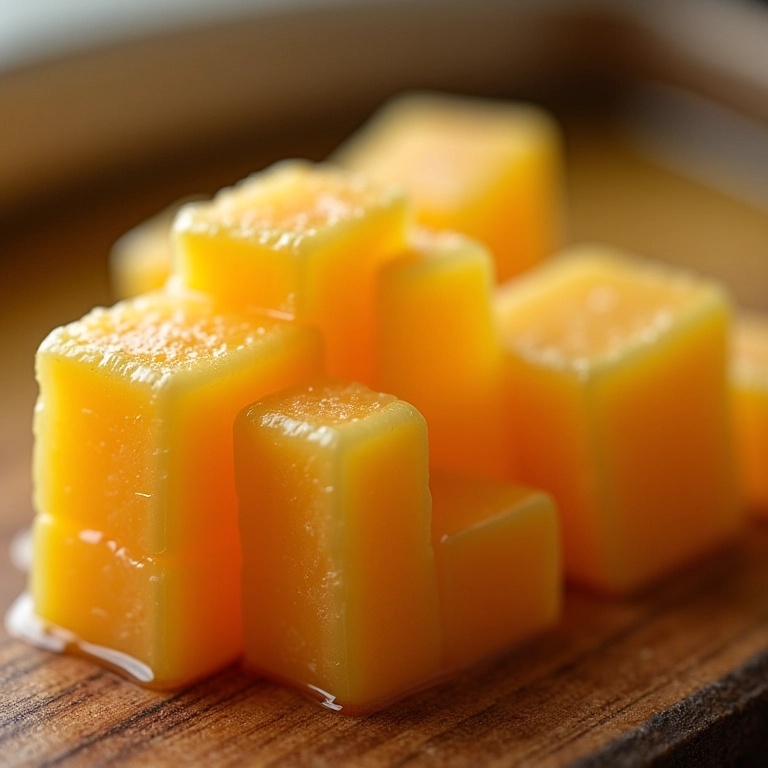 Cubos de caldo de galinha industrializado.