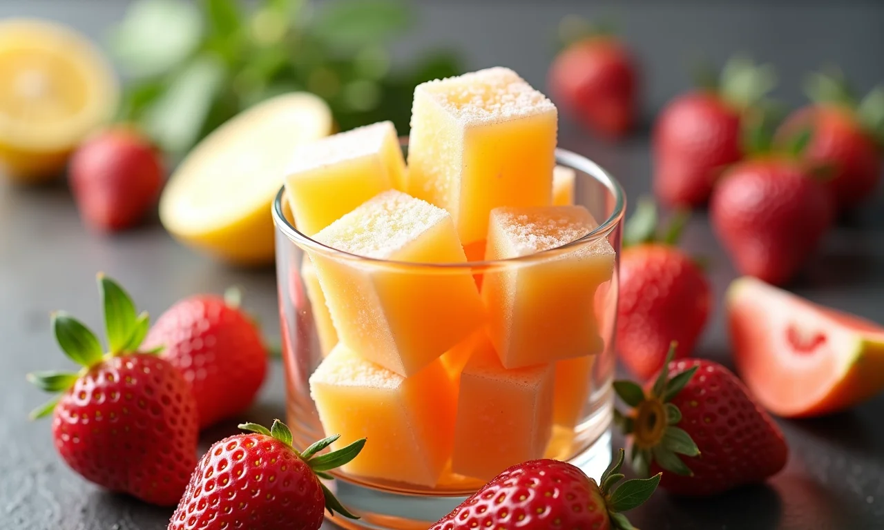 Cubos de suco congelado para conservar e usar quando precisar.