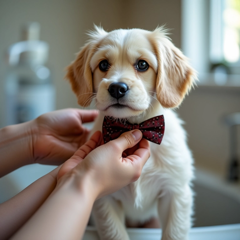 Cuidados ao lavar laços e gravatas para pets.