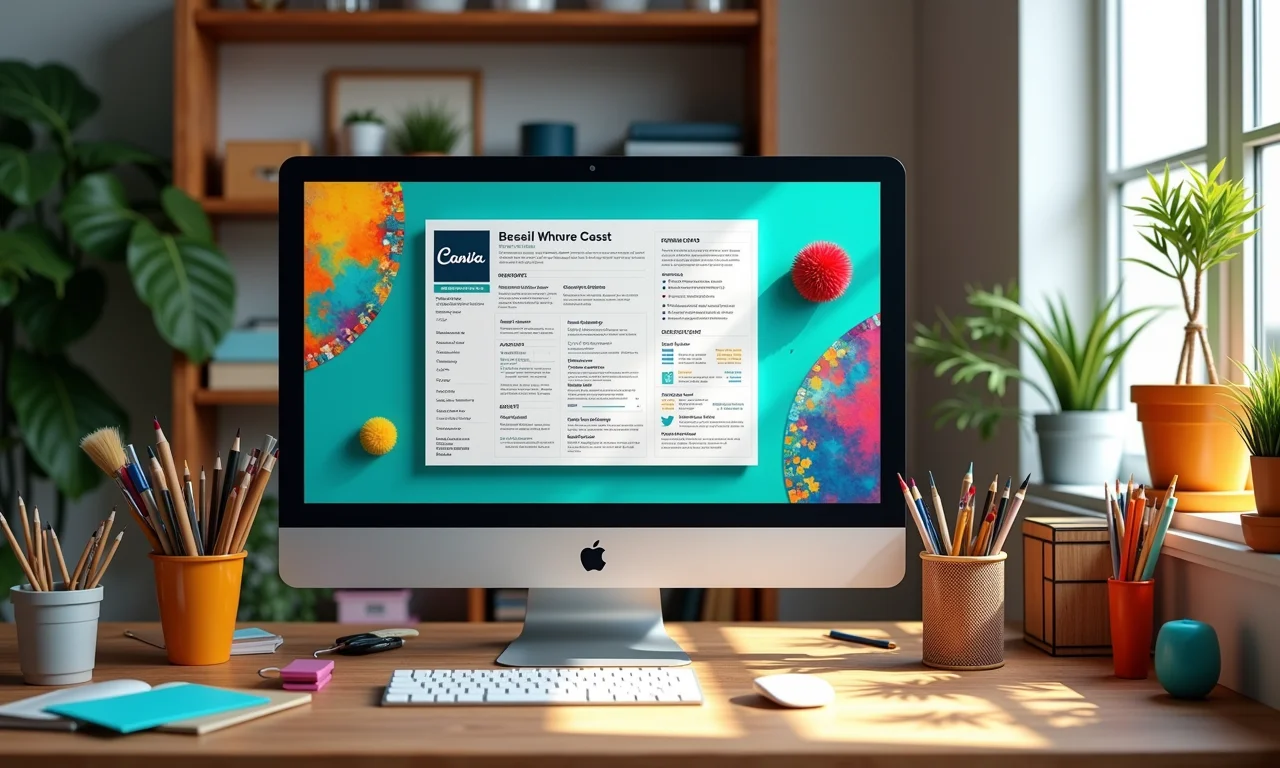 Currículo criativo feito no Canva com design brasileiro.
