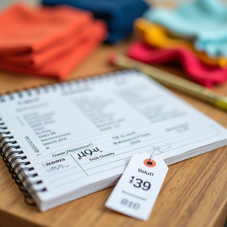 Definindo o preço de venda das roupas de bebê.