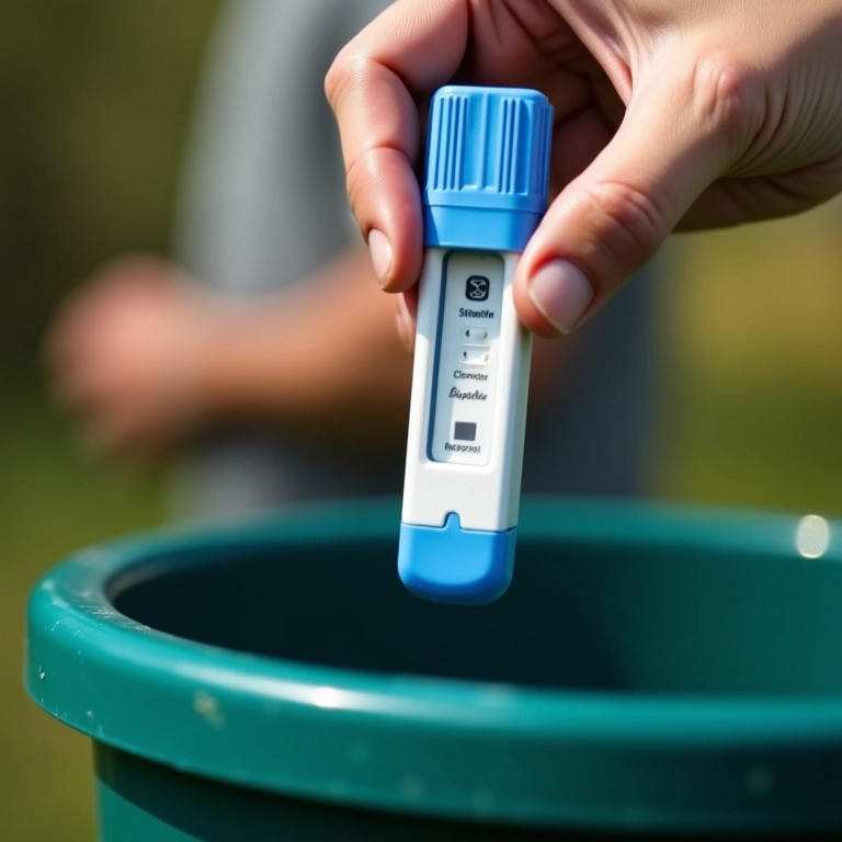 Descarte correto do teste Clearblue Digital usado.