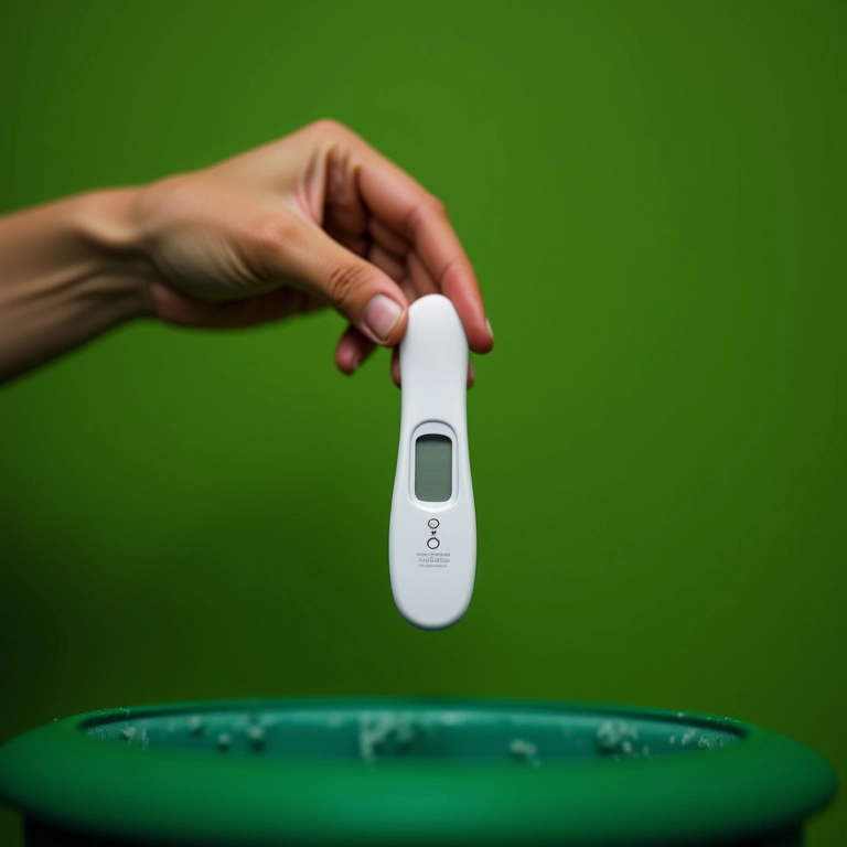 Descarte correto do teste de gravidez digital usado