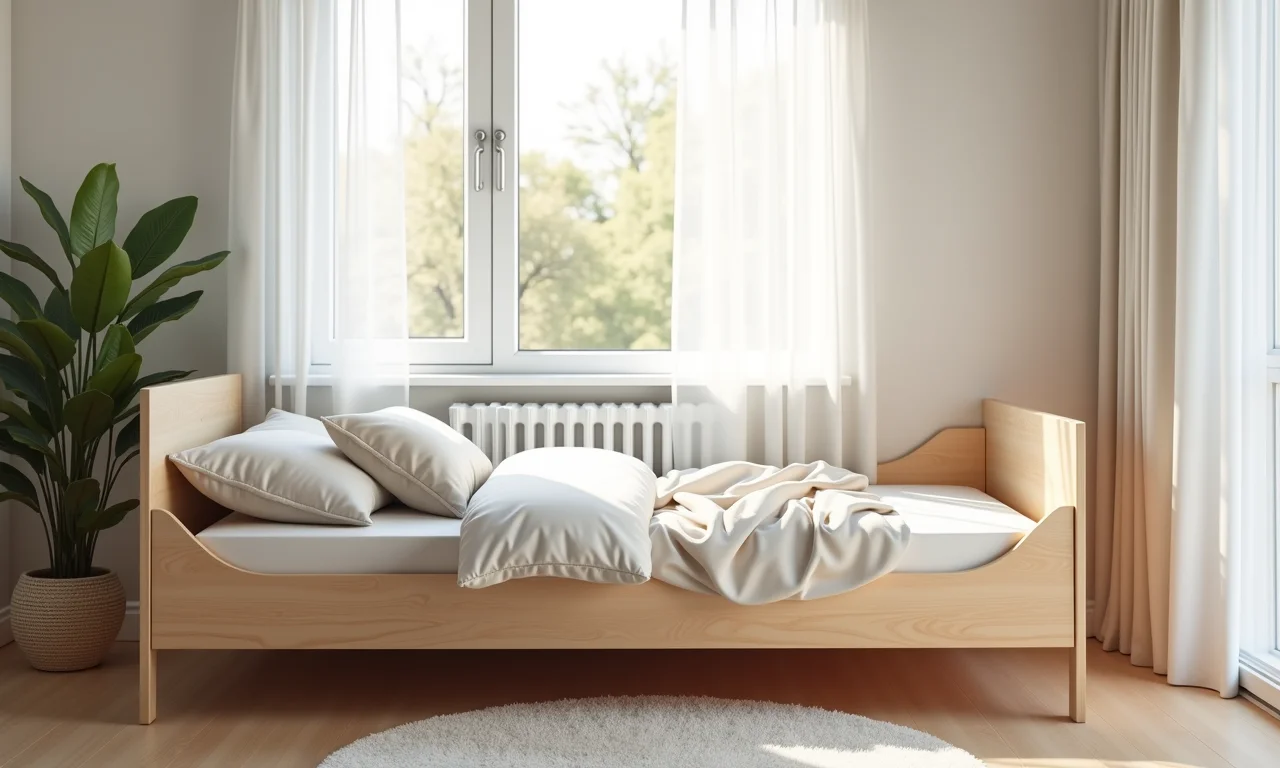 Design de cama infantil ventilada, evitando o mofo.