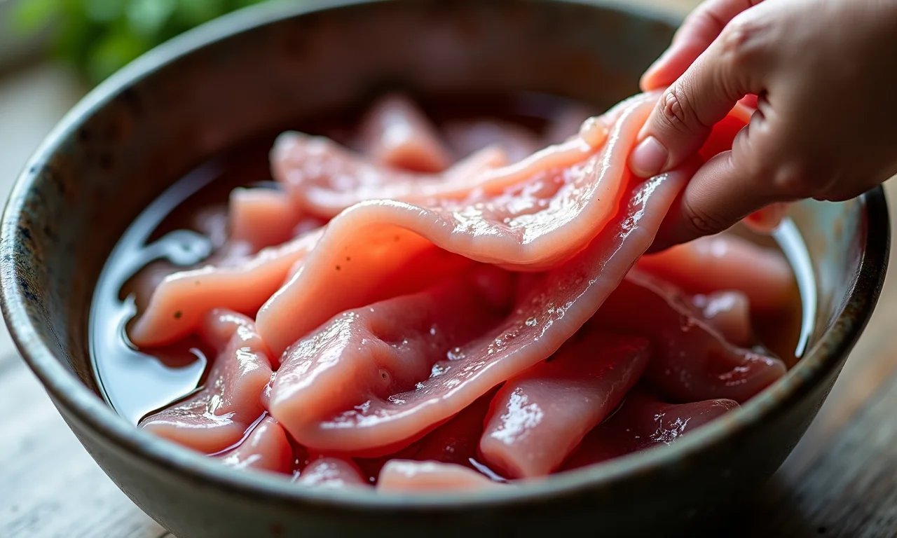 Dessalgando carne seca corretamente.