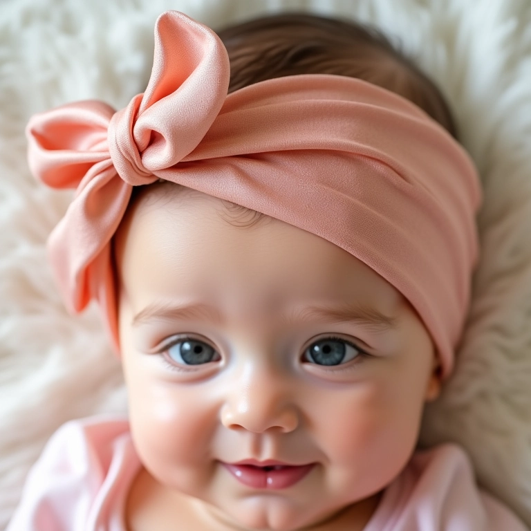 Detalhe antiderrapante da tiara de meia de seda.