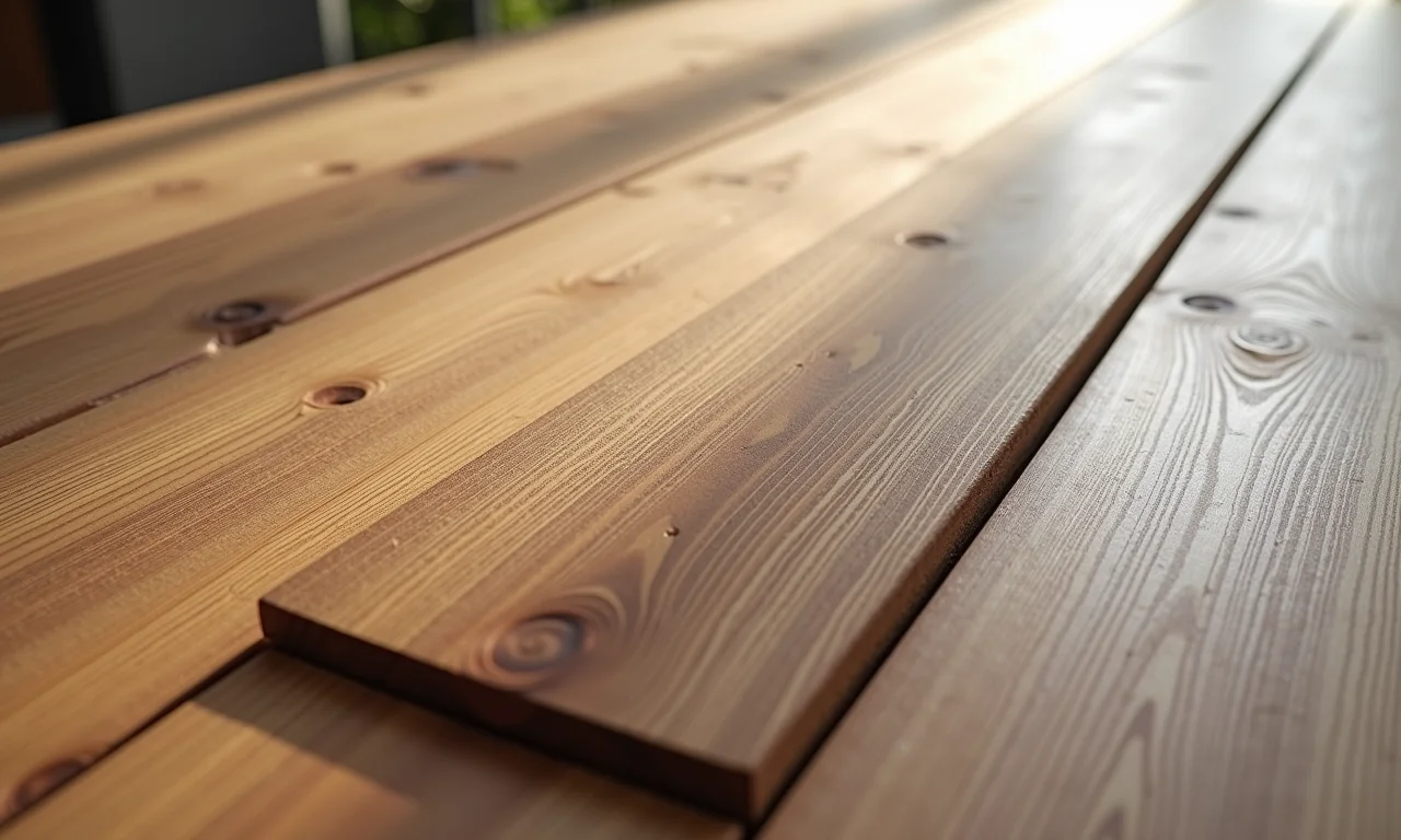 Detalhe de madeiras tratadas da Maderex.