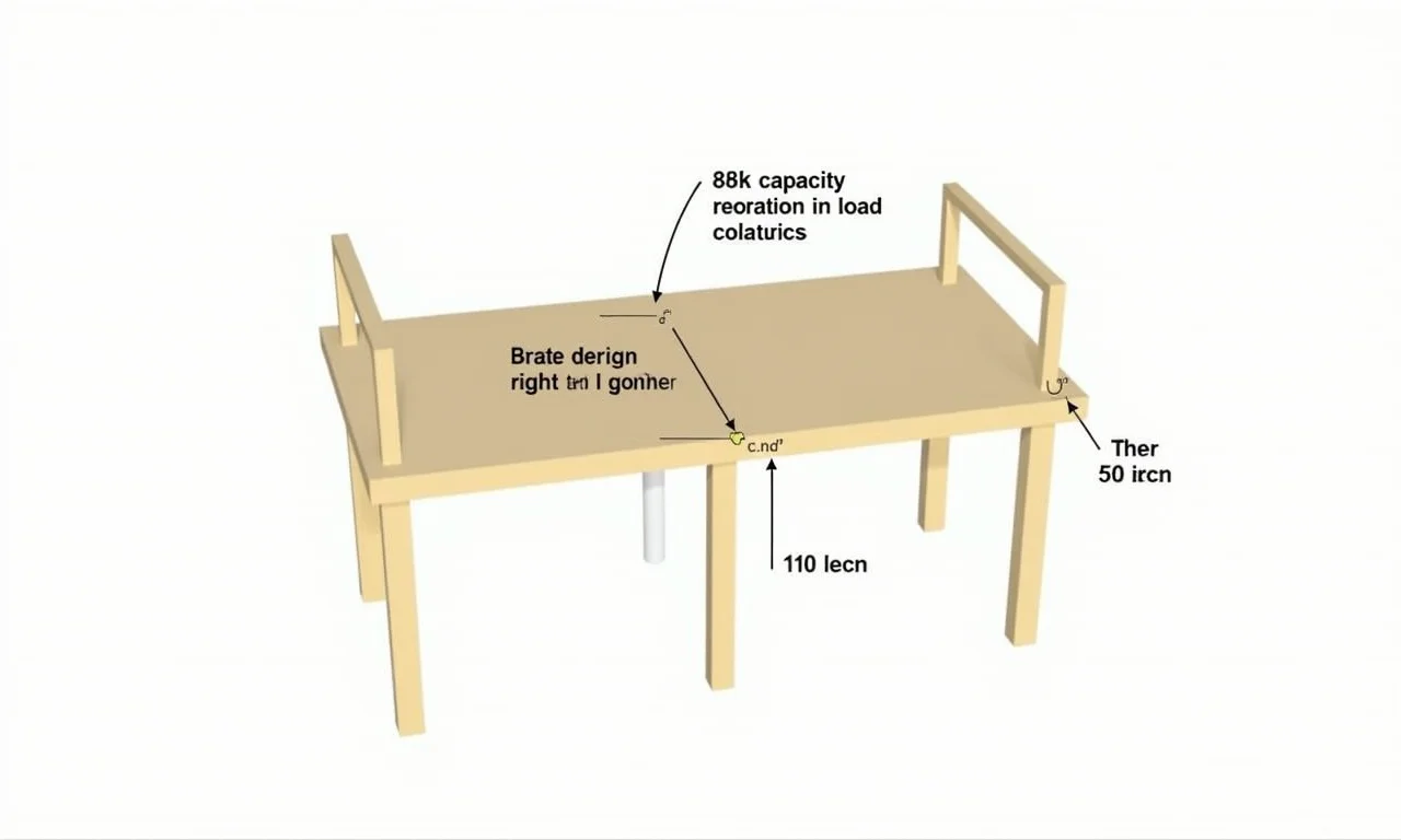 Diagrama explicando o cálculo da capacidade de carga de um mezanino.