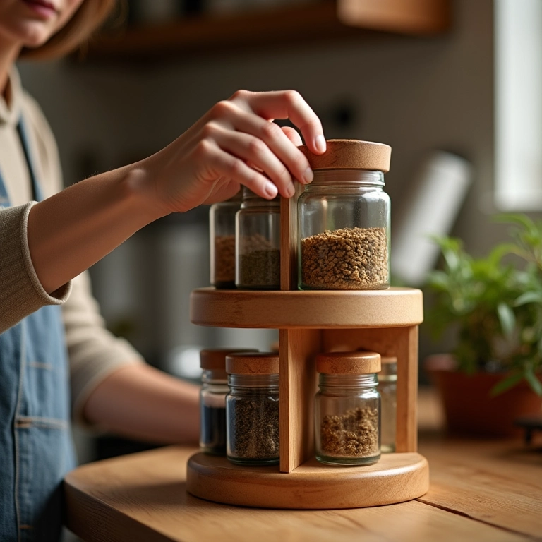 Dicas extras para um porta condimentos perfeito: feltro para rotação suave.