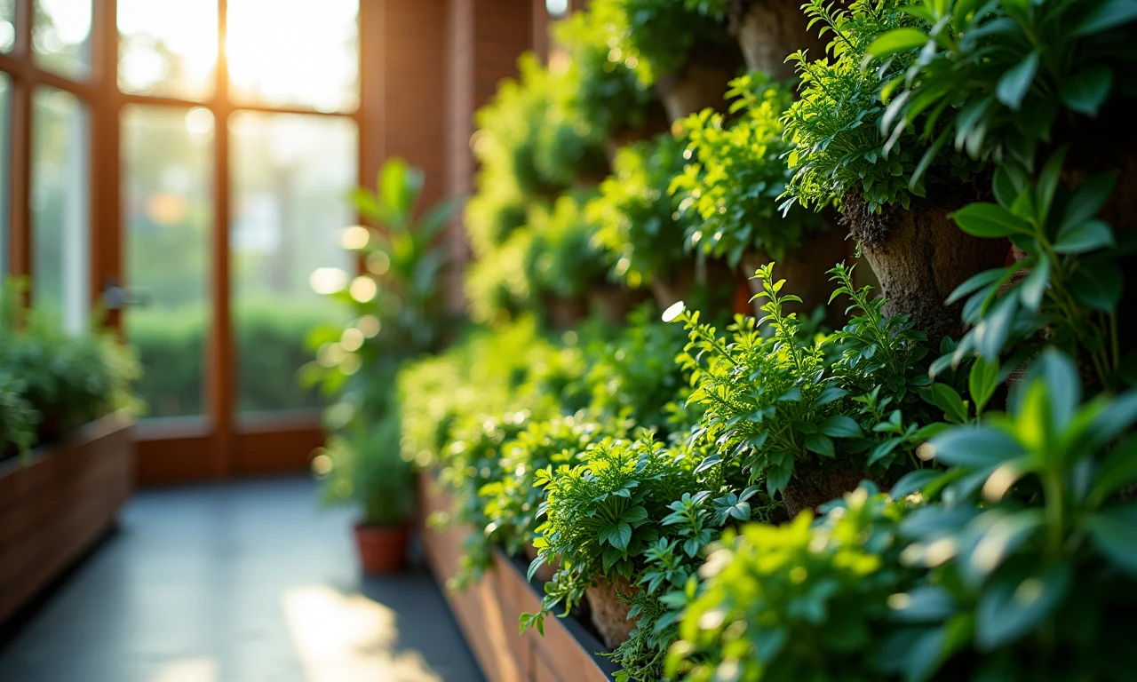 Dicas para um jardim vertical de sucesso: plantas saudáveis e estrutura organizada.