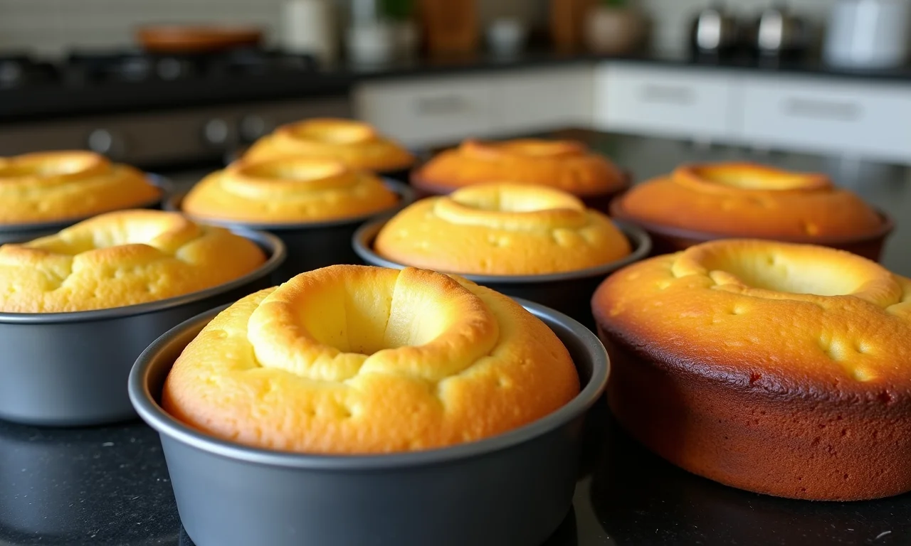 Diferentes formas para assar bolo de fubá.