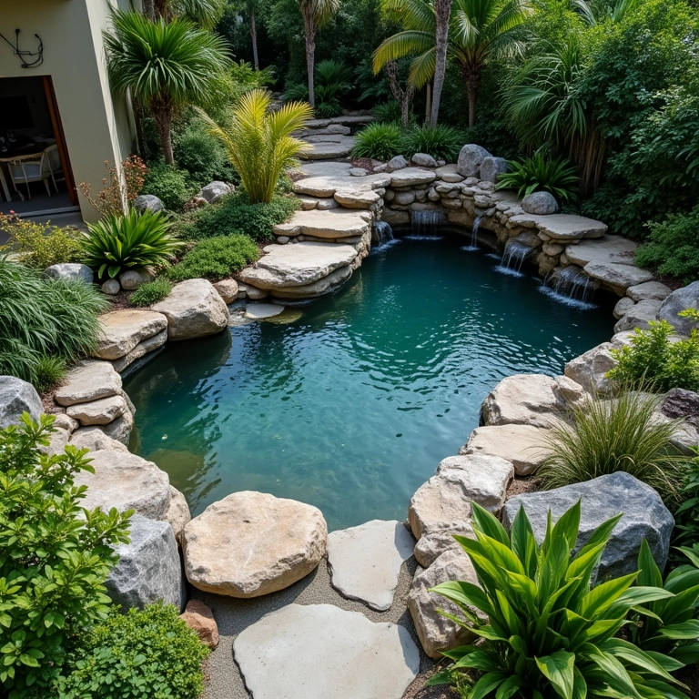 Diferentes formatos de lagos de carpas em jardins brasileiros.