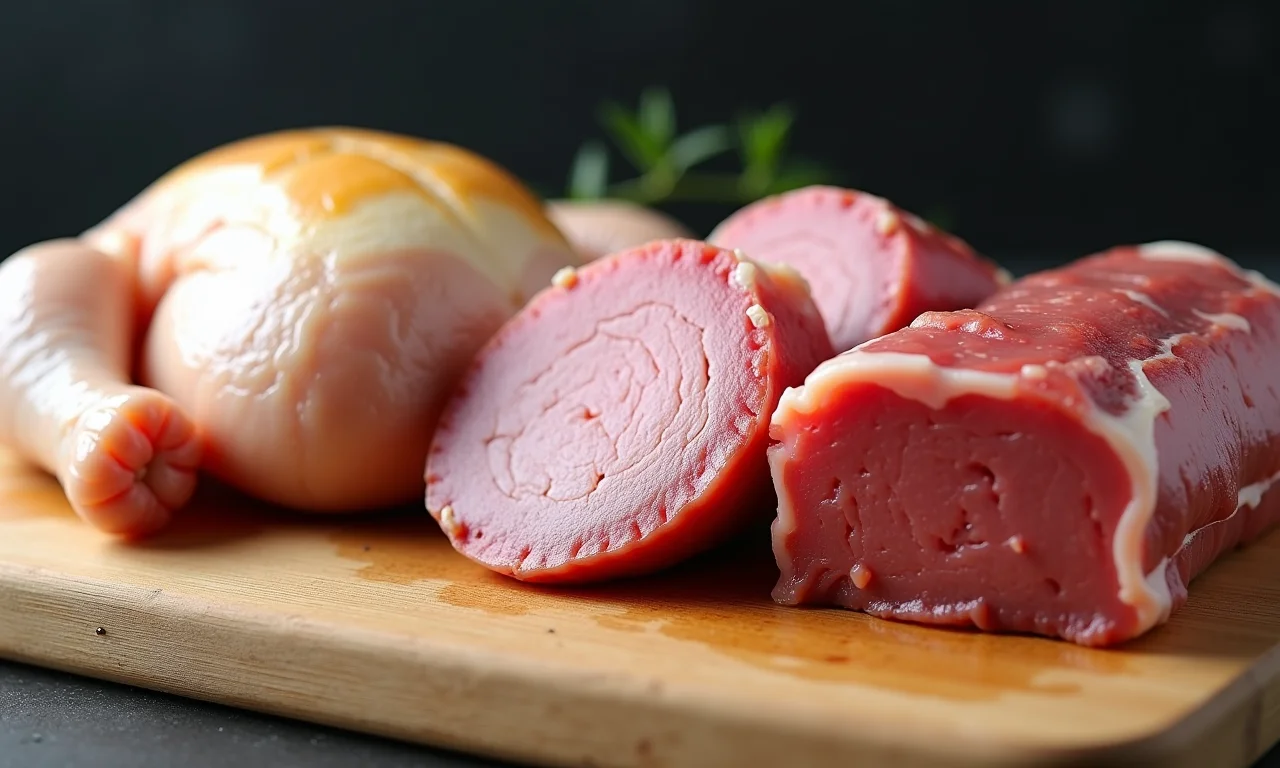 Diferentes tipos de carne para recheio.