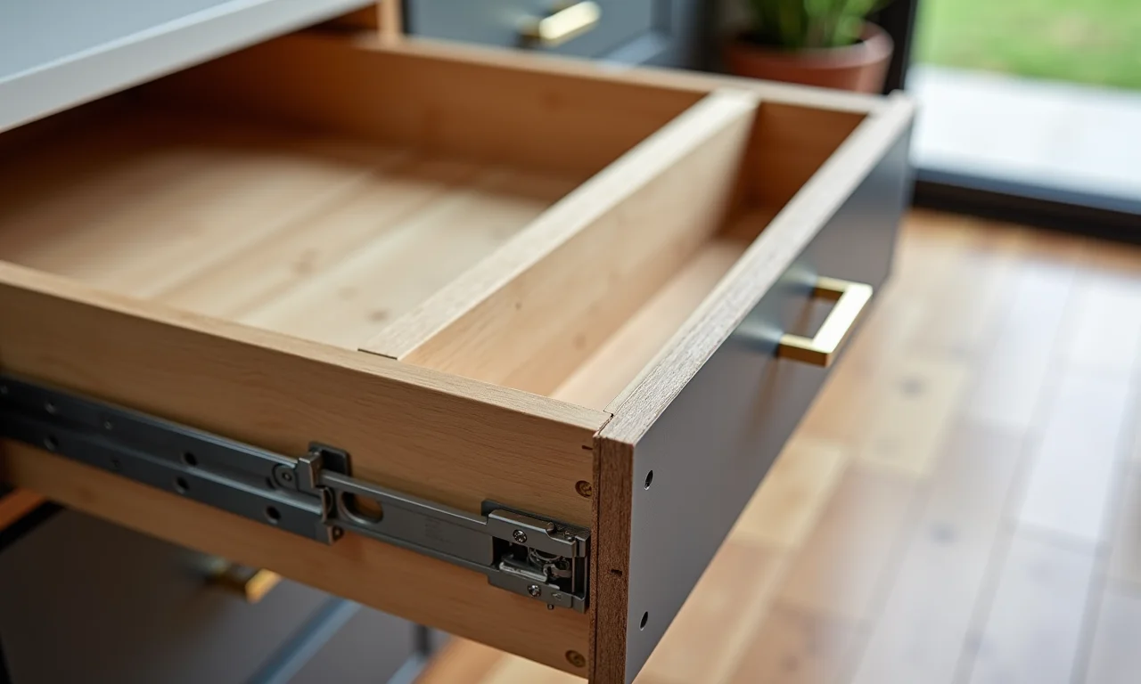 Diferentes tipos de corrediças para gavetas de MDF.