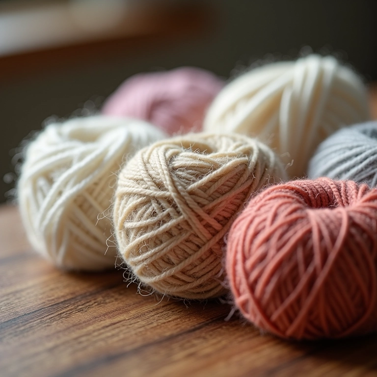 Diferentes tipos de lã para tricô.