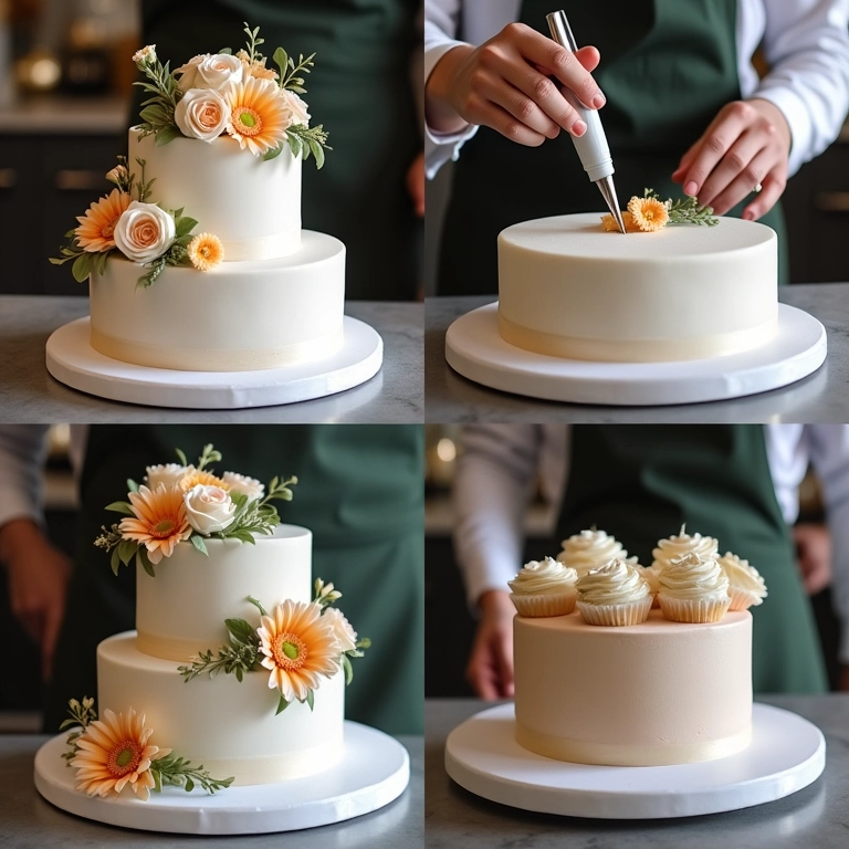 Diversas aplicações da bailarina na confeitaria.