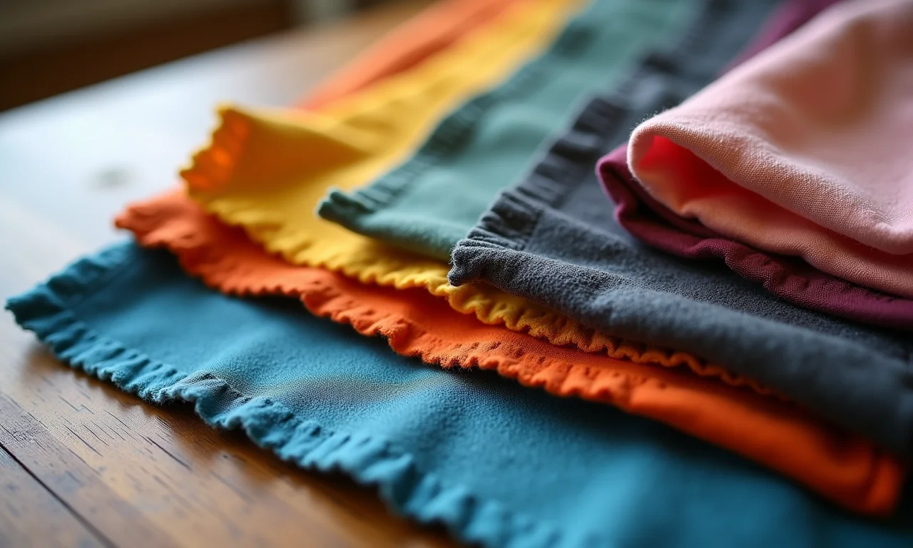 Diversos tecidos coloridos e texturizados ideais para fazer bonecos fantoches.