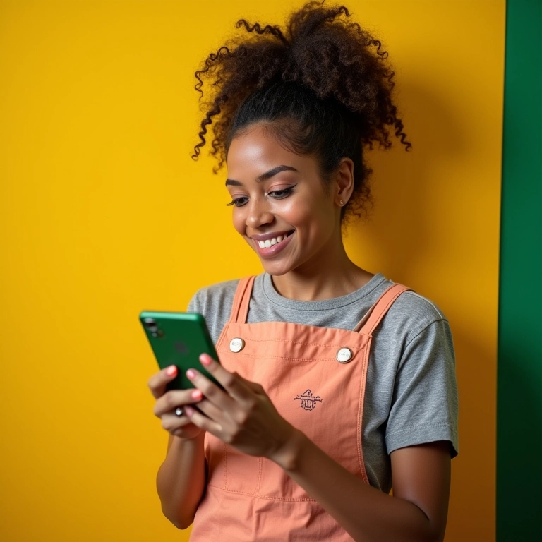 Divulgando o negócio de roupas de bebê nas redes sociais.