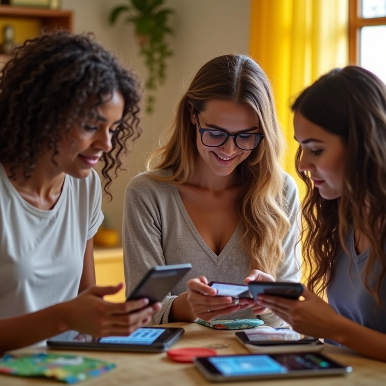 Divulgando roupas de bebê online nas redes sociais.