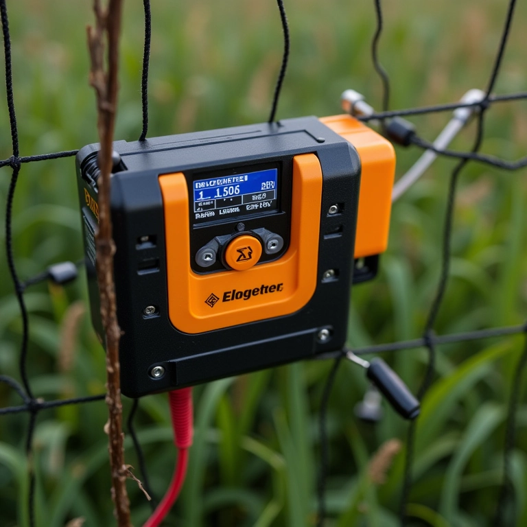 Eletrificador de cerca elétrica mostrando seu funcionamento.