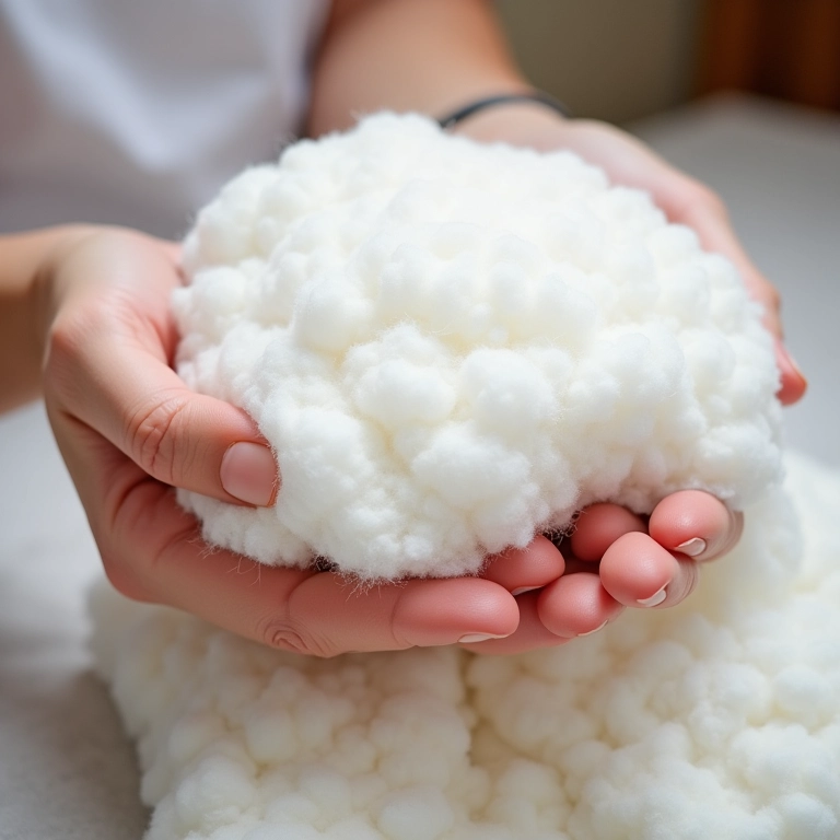 Enchimento de fibra siliconada para rolo de cama, macio e fofo.