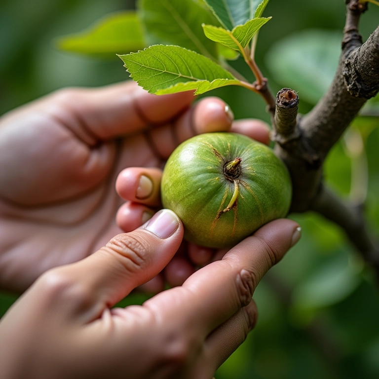 Enxerto de garfagem: close-up da técnica em árvore frutífera.