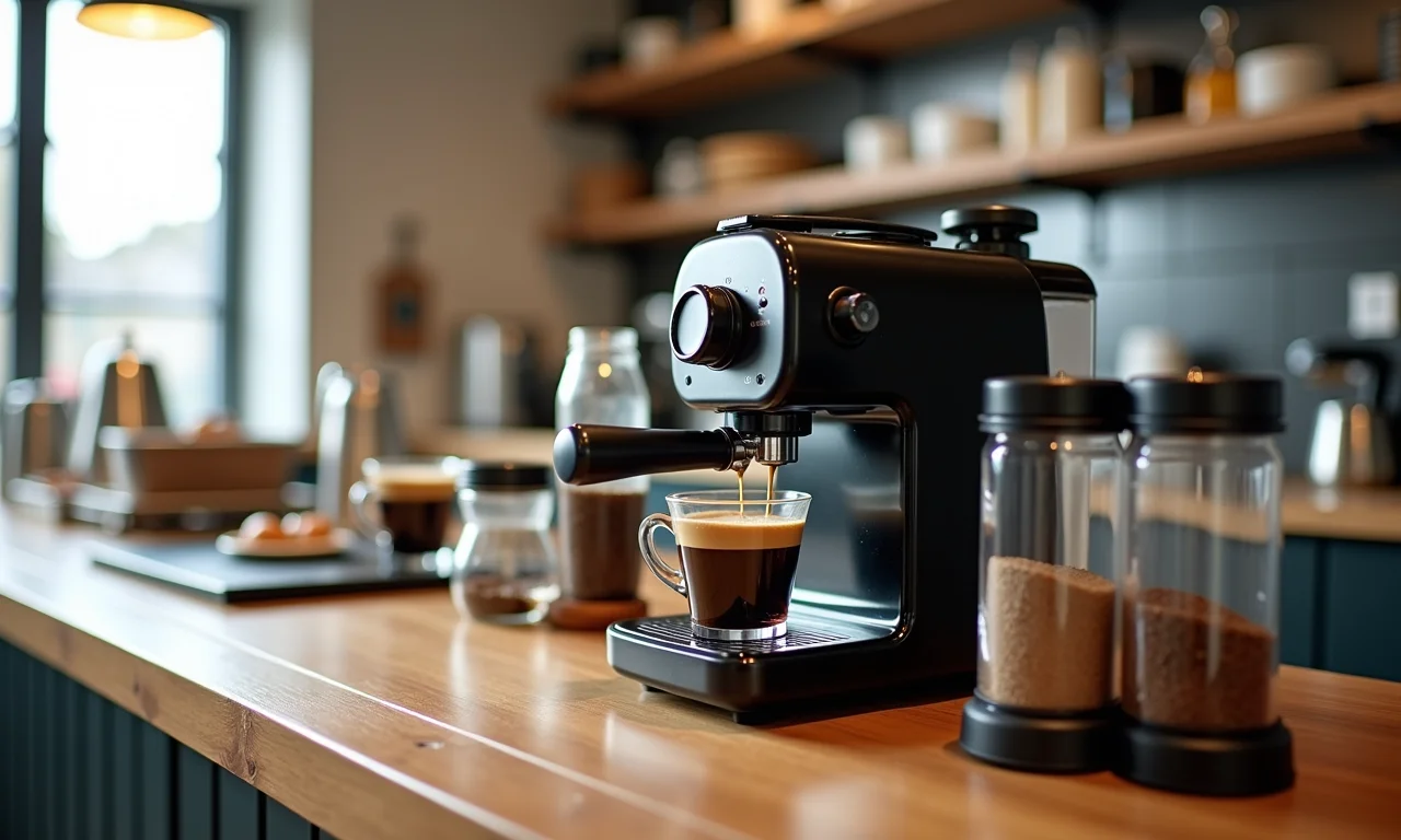 Equipamentos e produtos para preparar café.